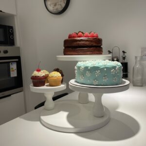 White Wooden 3-Tier Cake Stand